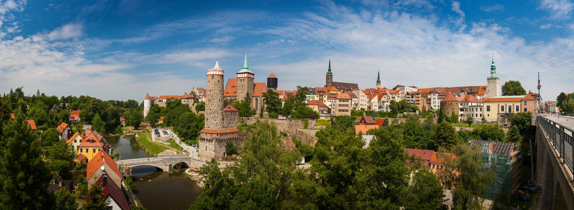 Eine Aufnahme von der Stadt Bautzen in Sachsen